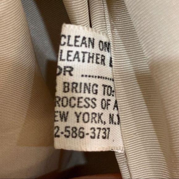 Vintage Leather Trench Coat Cream size L 14 - Picture 9 of 16